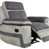 Cadeirao Relax | Vente-unique Cadeirao Relax Em Microfibra Antracite E Cinzento-Claro - Talca