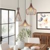 Candeeiro Suspenso | OZAIA Candeeiro De Teto Em Metal Com 3 Abajures De C. 55 X A. 113 Cm Cor Acobreado - Mezopotamya
