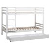 Cama De Crianca | Happy Garden Beliche Para Criancas 190X90Cm Branco Com Gavetas Amber
