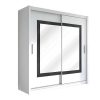 Armario E Roupeiro | Vente-unique Roupeiro 3 Portas Corredicas Com Espelho De C250 Cm Cor Branco - Autlan