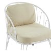 Conjunto Relax De Jardim | MYLIA Conjunto De Jardim Em Metal, 1 Sofa De 2 Lugares, 2 Cadeiroes E Uma Mesa De Centro, Branco - Arlesan