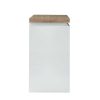 Movel De Bar | Vente-unique Movel De Bar Em Mdf Lacado A Branco A Leds De Cor Branco E Carvalho - Halo Ii
