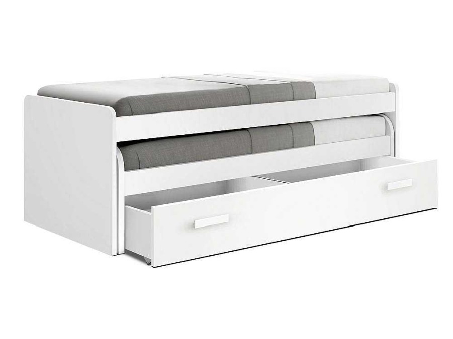 Cama De Adulto | Venprodin Cama Compacta - 105 Cm 73X201X115Cm - Branca