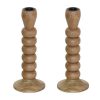 Promocoes Decoracao | OZAIA Conjunto De 2 Casticais Em Madeira De Mangueira A.23 Cm Natural - Fainin