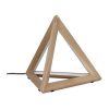 Candeeiro De Mesa | EPIKASA Lampada De Mesa Trigonon, Carvalho, Cromo, Antracite, 42X42X29,5 Cm, Epikasa