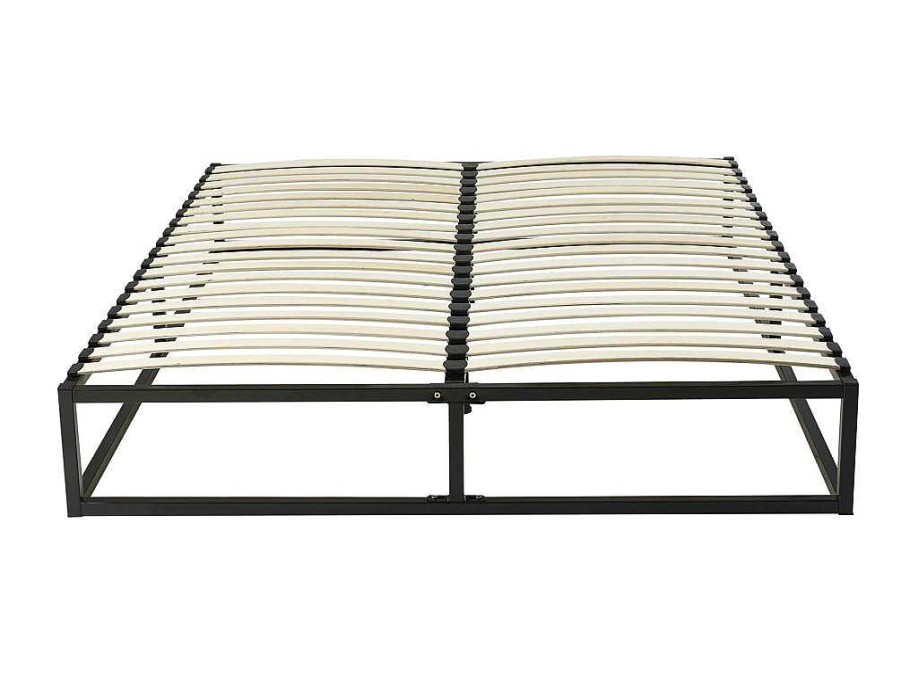 Sommier | Ysmée Estrado Com Estrutura De Ripas Em Metal 140X190 Cm, 2X19 Ripas Preto - Rammus Da Ysmee