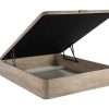 Conjunto Colchao E Sommier | DREAMEA Conjunto Artigos De Cama 140 X 190 Cm Sommier Com Espaco De Arrumacao Natural Claro + Colchao De Espuma Hd - Heaven Da Dreamea