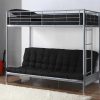 Cama Alta | Vente-unique Cama Mezzanine 90X190 Cm Com Sofa Convertivel Em Metal Prateado - Modulo Iv
