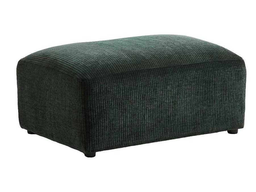Puff | Maison Céphy Pufe De Veludo Canelado Verde Abeto - Tirono