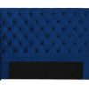 Cabeceira E Ponte De Cama | Vente-unique Cabeceira De Cama Acolchoada Massimo - Veludo - Azul - 160 Cm