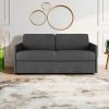 Sofa Cama De Abertura Rapida | Vente-unique Sofa De 3 Lugares Rapidamente Convertivel Em Cama Em Tecido Cinzento - Cama De 140 Cm E Colchao De 18 Cm - Calife