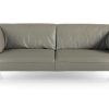 Promocoes Sofas & Poltronas | Angel Cerda Sofa De 3 Lugares Estofado Em Couro De Vaca Com Pernas Em Aco Macico Polido Na Cor Escura 6037