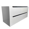 Movel Lavatorio Duplo | Vente-unique Movel De Casa De Banho Suspenso Com Lavatorio Duplo De Encastrar Branco 120 Cm - Selita