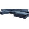 Sofa Panoramico | PASCAL MORABITO Grande Sofa De Canto Direito Panoramico Convertivel Veludo Azul-Escuro - Sepina De Pascal Morabito