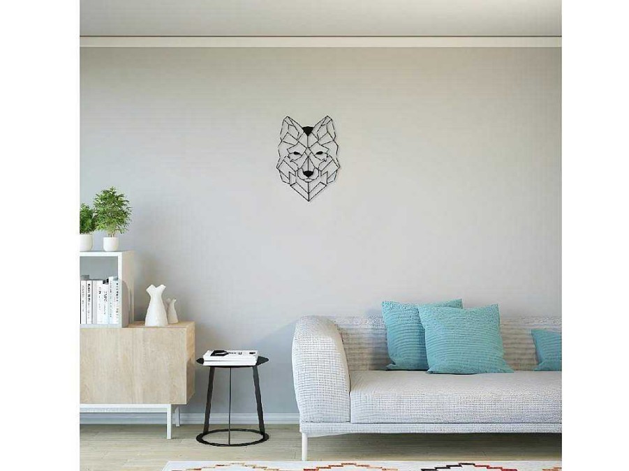 Placa De Parede Decorativa | EPIKASA Decoracao Metalica Lobo 2, Preto, 41X1,5X57 Cm, Epikasa