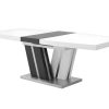 Mesa De Jantar | Vente-unique Mesa De Refeicoes Extensivel Noami Ii - 6 A 8 Lugares - Mdf Lacado Cinzento E Branco