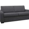 Sofa Cama De Abertura Rapida | Vente-unique Sofa De 3 Lugares Convertivel De Abertura Rapida Em Tecido Cor Antracite Bevis - Colchao De 18 Cm