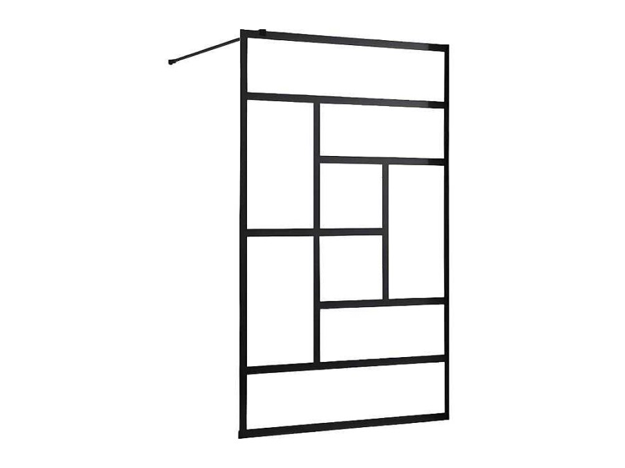 Painel De Duche | Shower & Design Painel De Duche Italiano Estilo Industrial Sefana - 140X200 Cm - Preto