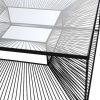 Mesa De Centro | Vente-unique Mesa De Centro Vidro E Metal Em Arame Preto - Clarence