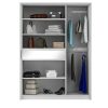 Armario E Roupeiro | Vente-unique Roupeiro 5 Portas E 1 Gaveta Com Espelho De C157 Cm Cor Branco - Zadia