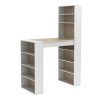 Movel De Bar | Vente-unique Movel De Bar Com Espacos De Arrumacao Em Mdf Cor Natural E Branco - Skarn