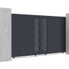 Porta E Portao | EXPERTLAND Portao De Correr Em Aluminio Semiperfurado Com Motivos De C374 X A180 Cm Cor Antracite - Gregor