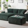 Sofa De 4 Lugares | Maison Céphy Sofa De Canto Esquerdo Em Veludo Canelado Verde Abeto - Tirono