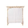 Espreguicadeira | MYLIA Cama De Jardim Com Dossel Em Teca Cor Natural Claro E Branco - Tulum